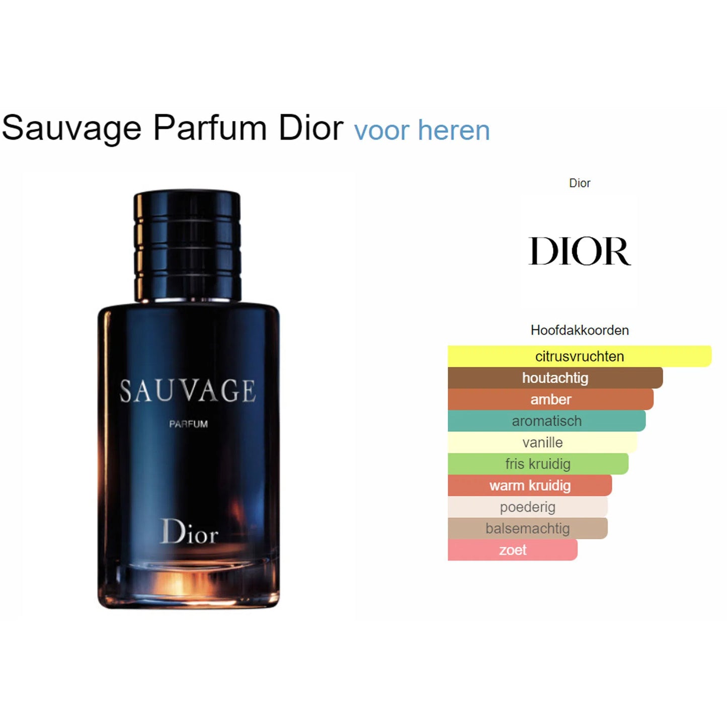Fragrantica Parfum Tester Dior Dior Sauvage Parfum voor Heren Parfum | Parfumstaaltjes