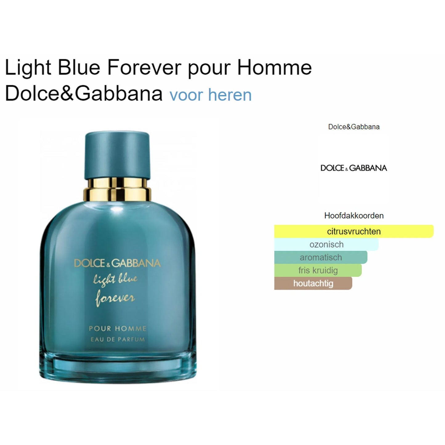 Fragrantica Parfum Tester Dolce & Gabbana Dolce&Gabbana Light Blue Forever pour Homme Eau de Parfum voor Heren Eau de Parfum | Parfumstaaltjes