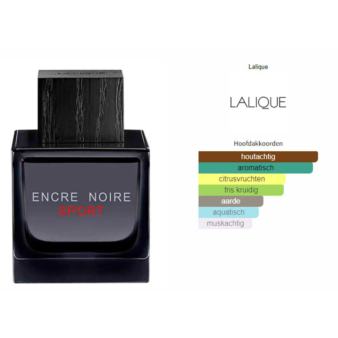 Fragrantica Parfum Tester Lalique Lalique Encre Noire Sport Eau de Toilette voor Heren Eau de Toilette | Parfumstaaltjes
