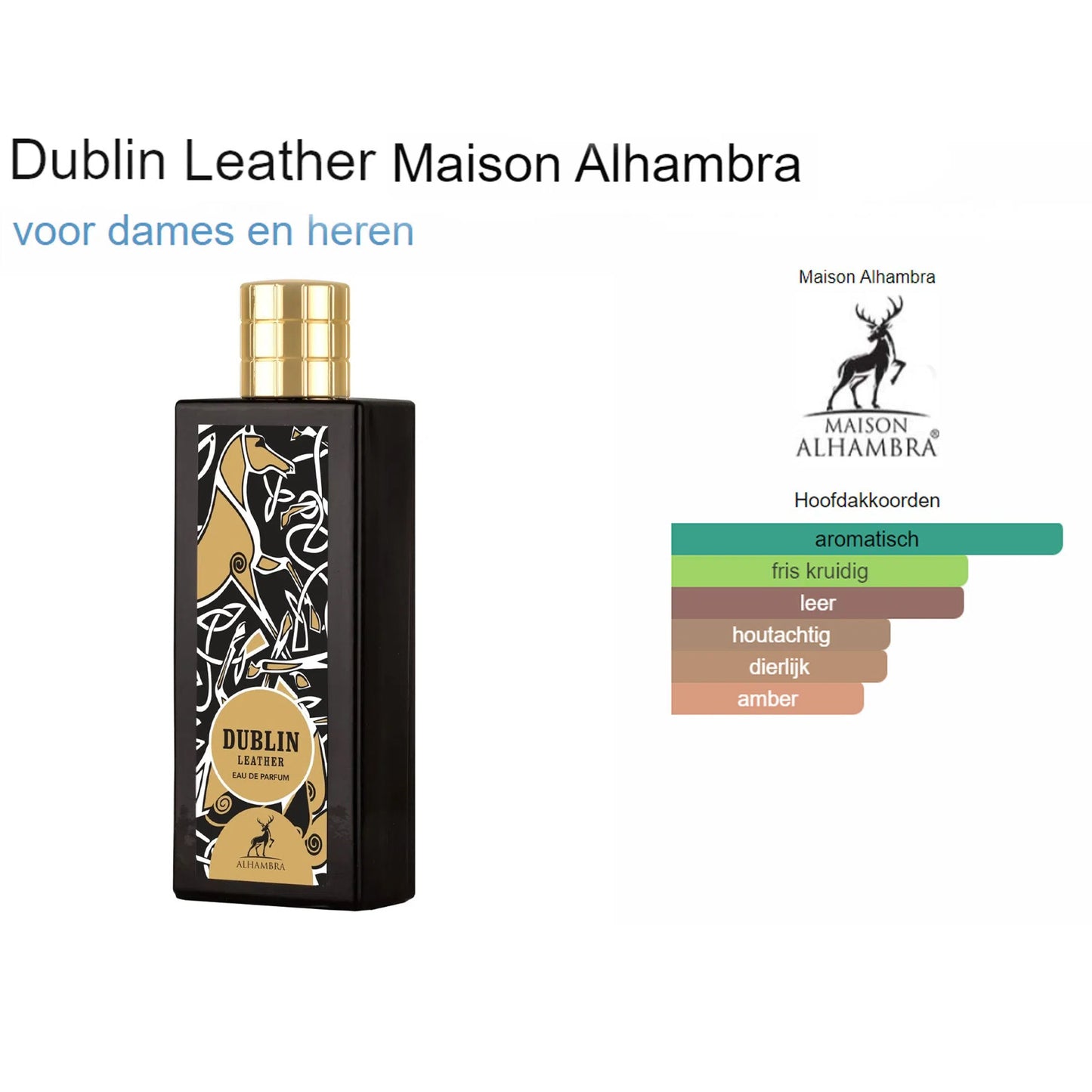 Fragrantica Parfum Tester Maison Alhambra Maison Alhambra Mem Dublin Leather Eau de Parfum voor Dames en Heren Eau de Parfum | Parfumstaaltjes