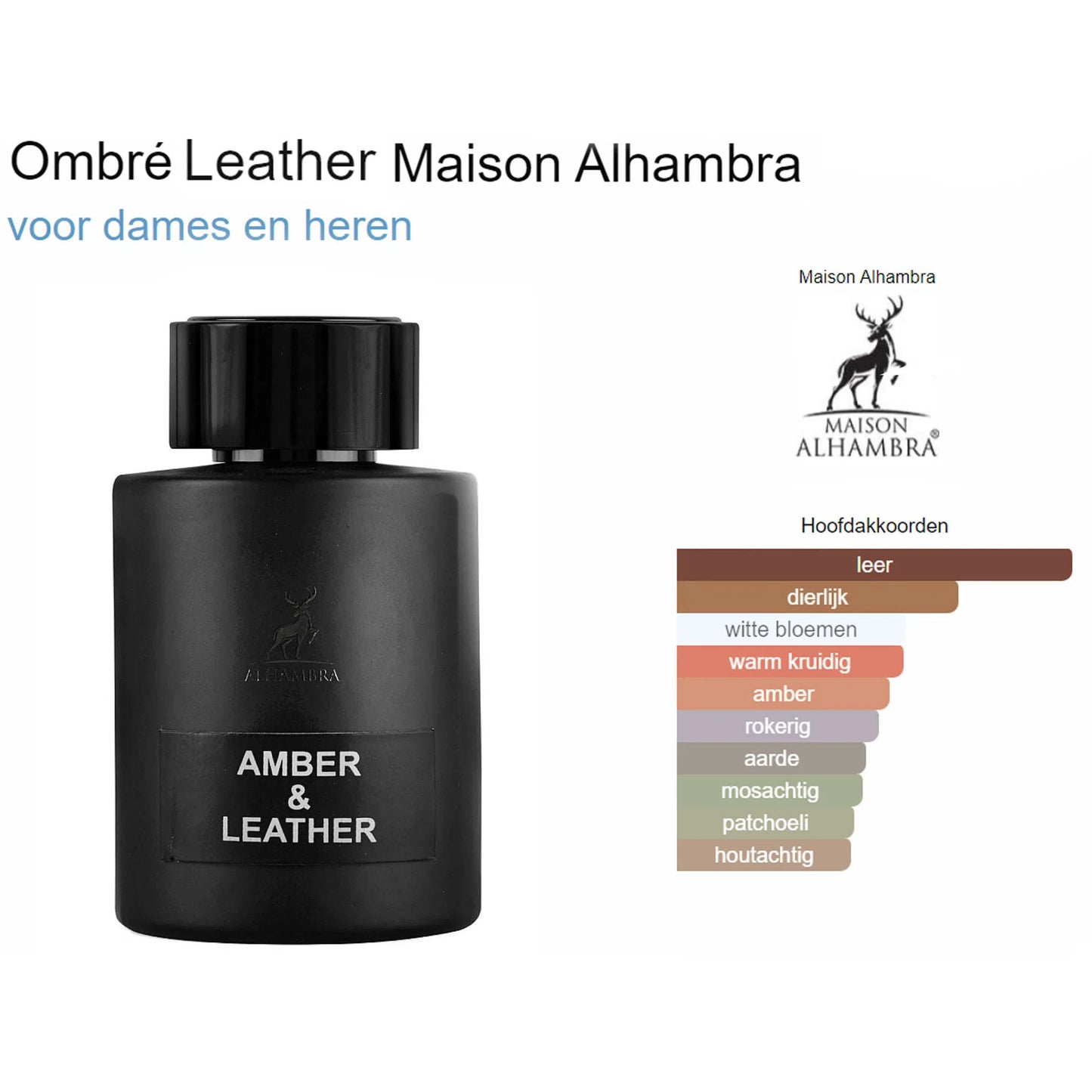 Fragrantica Parfum Tester Maison Alhambra Maison Alhambra Tf Amber & Leather Eau de Parfum voor Dames en Heren Eau de Parfum | Parfumstaaltjes