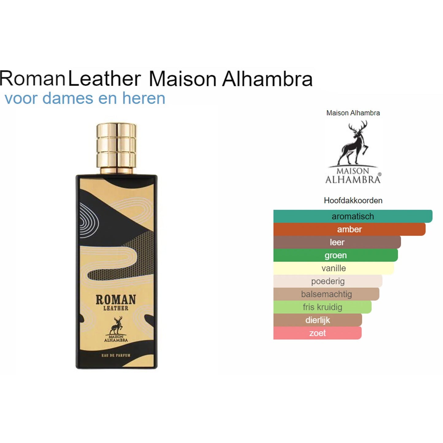 Fragrantica Parfum Tester Maison Alhambra Maison Alhambra Mem Roman Leather Eau de Parfum voor Dames en Heren Eau de Parfum | Parfumstaaltjes