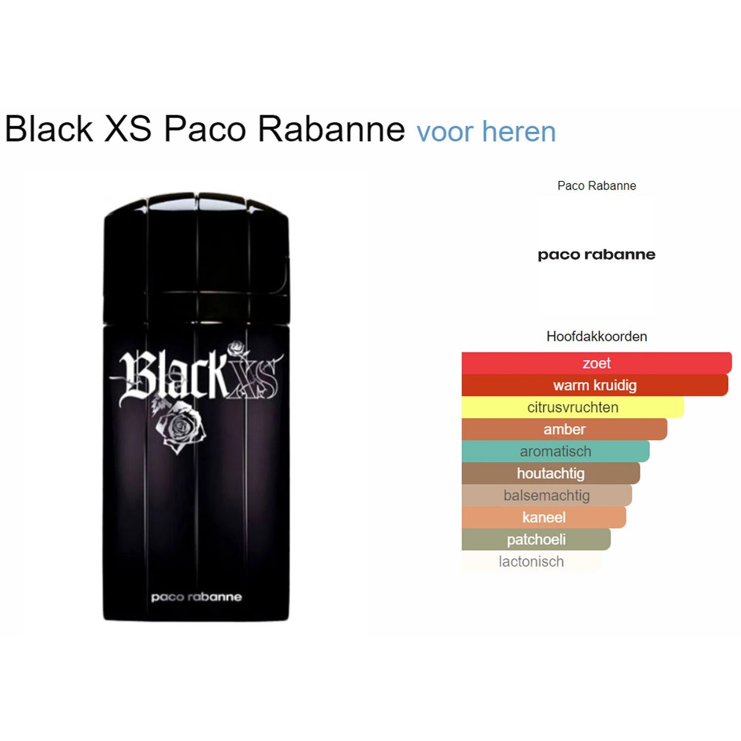 Fragrantica Parfum Tester Paco Rabanne Paco Rabanne Black XS Eau de Toilette voor Heren Eau de Toilette | Parfumstaaltjes