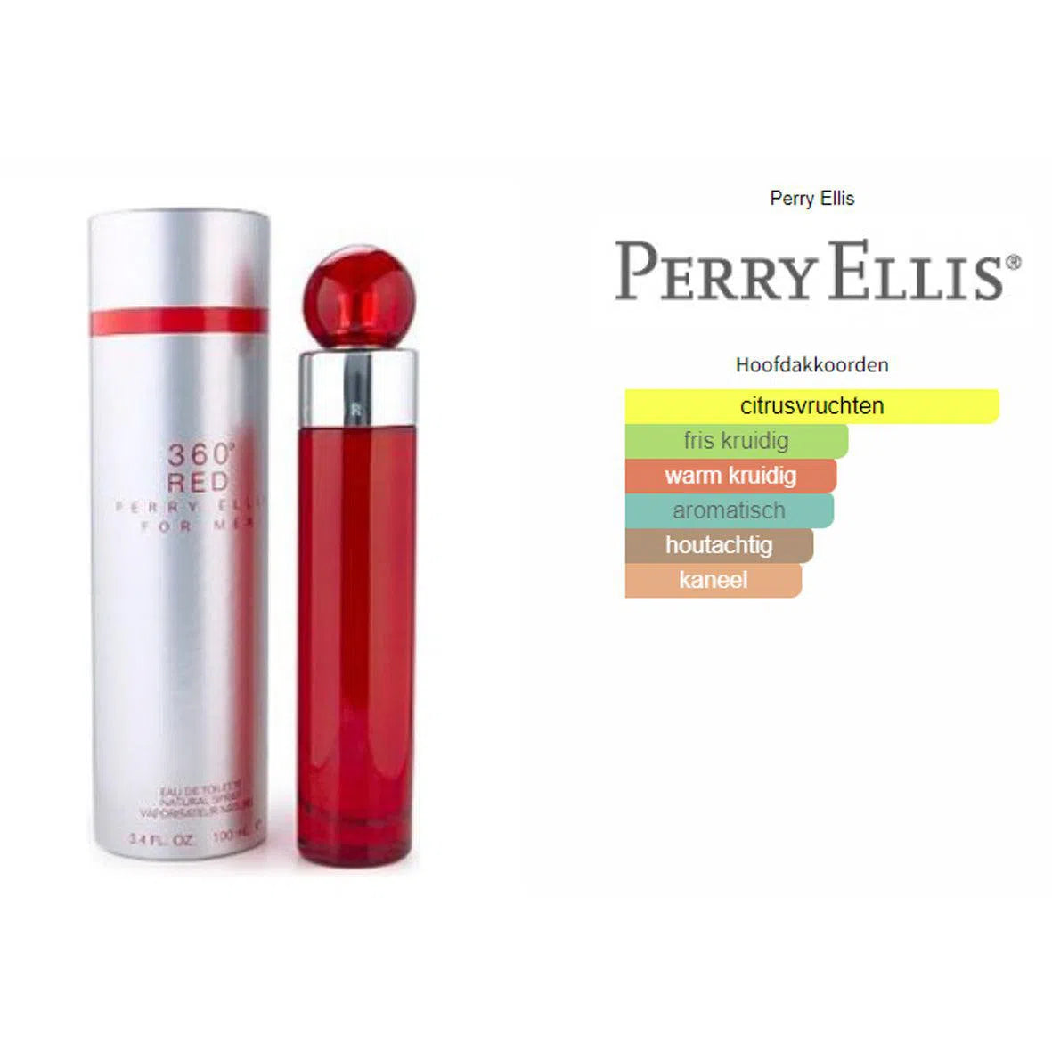 Fragrantica Parfum Tester Perry Ellis Perry Ellis 360° Red for Men Eau de Toilette voor Heren Eau de Toilette | Parfumstaaltjes