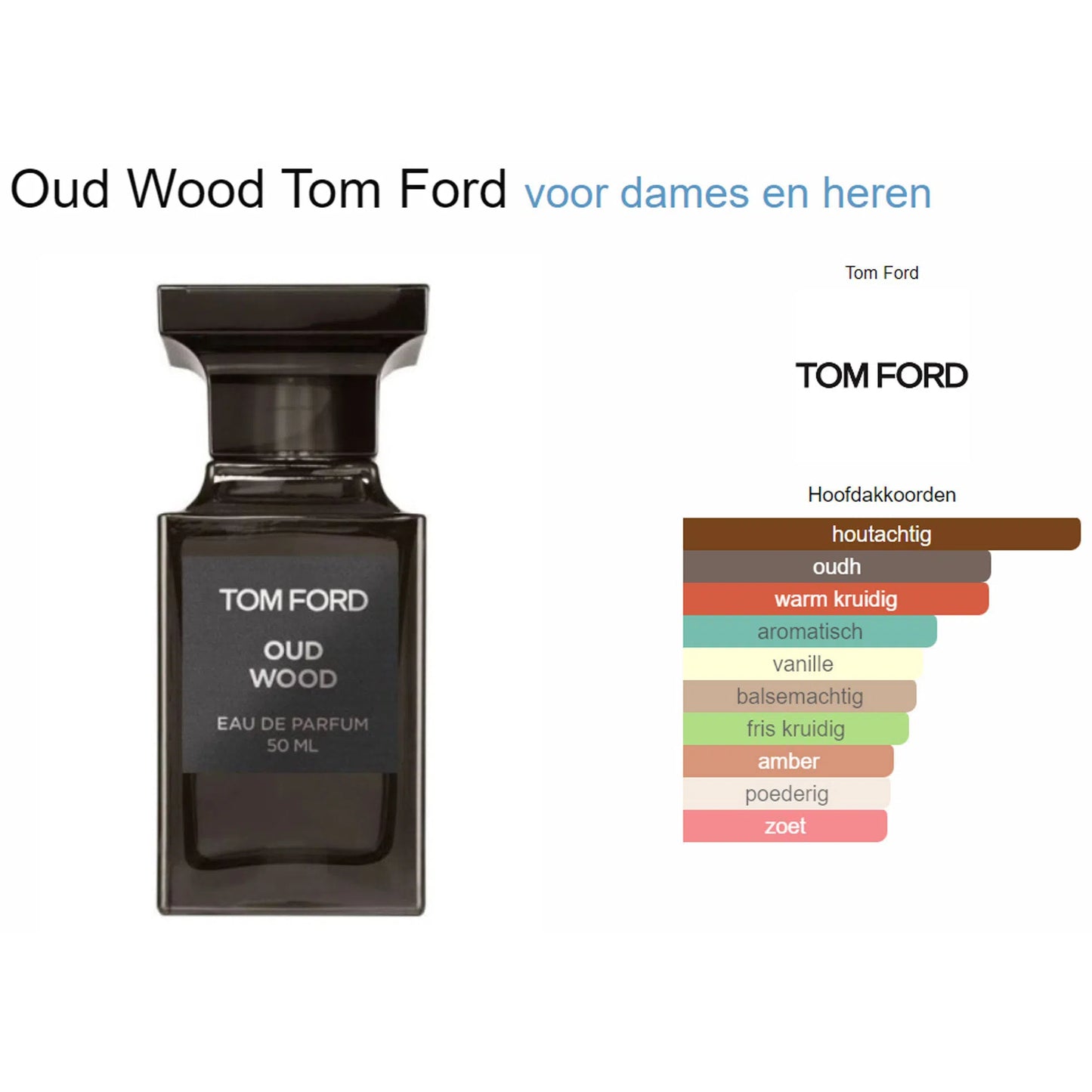 Fragrantica Parfum Tester Tom Ford Tom Ford Oud Wood Eau de Parfum voor Dames en Heren Eau de Parfum | Parfumstaaltjes
