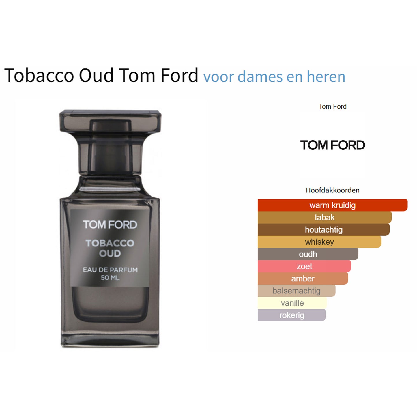 Fragrantica Parfum Tester Tom Ford Tom Ford Tobacco Oud Eau de Parfum voor Dames en Heren Eau de Parfum | Parfumstaaltjes
