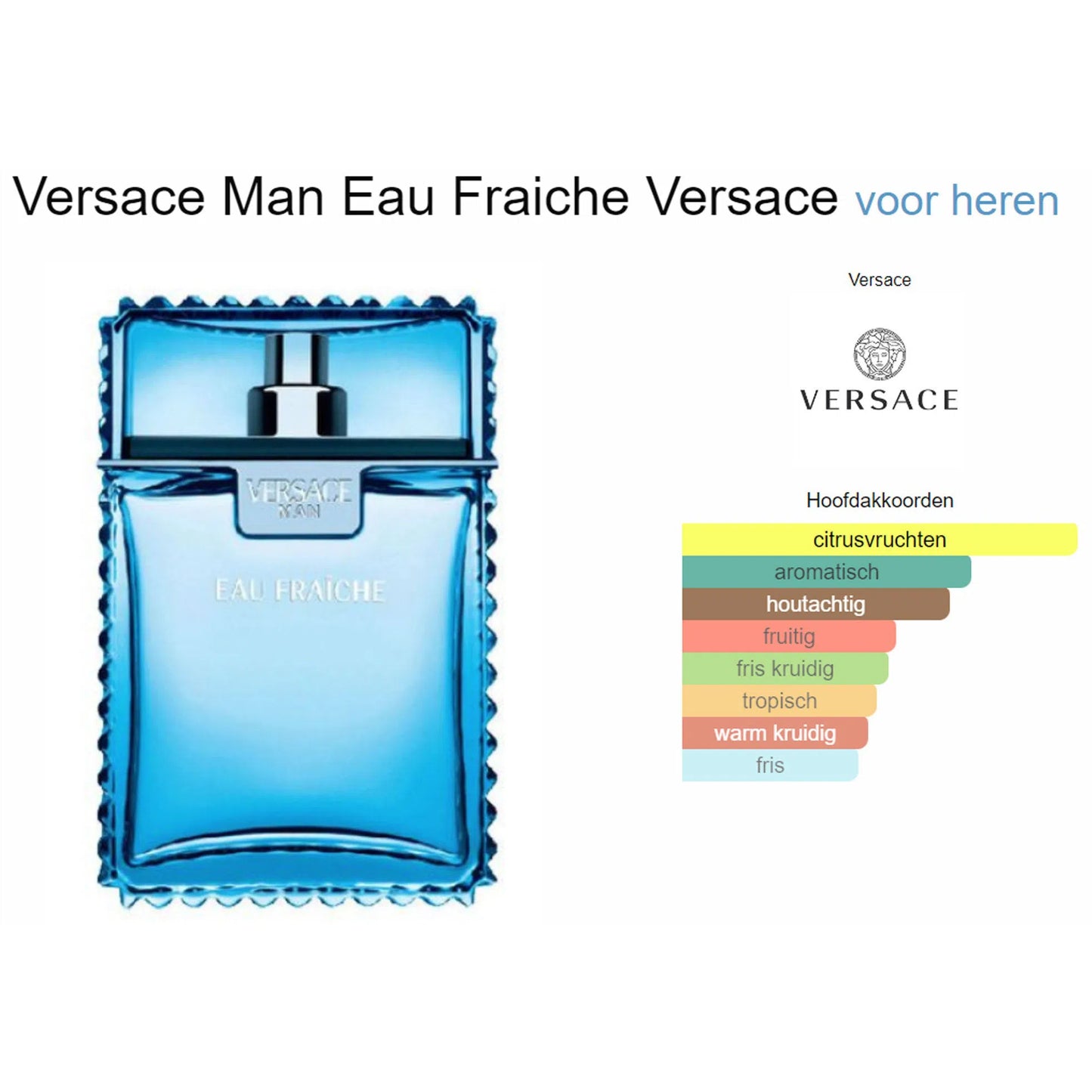 Fragrantica Parfum Tester Versace Versace Man Eau Fraiche Eau de Toilette voor Heren Eau de Toilette | Parfumstaaltjes