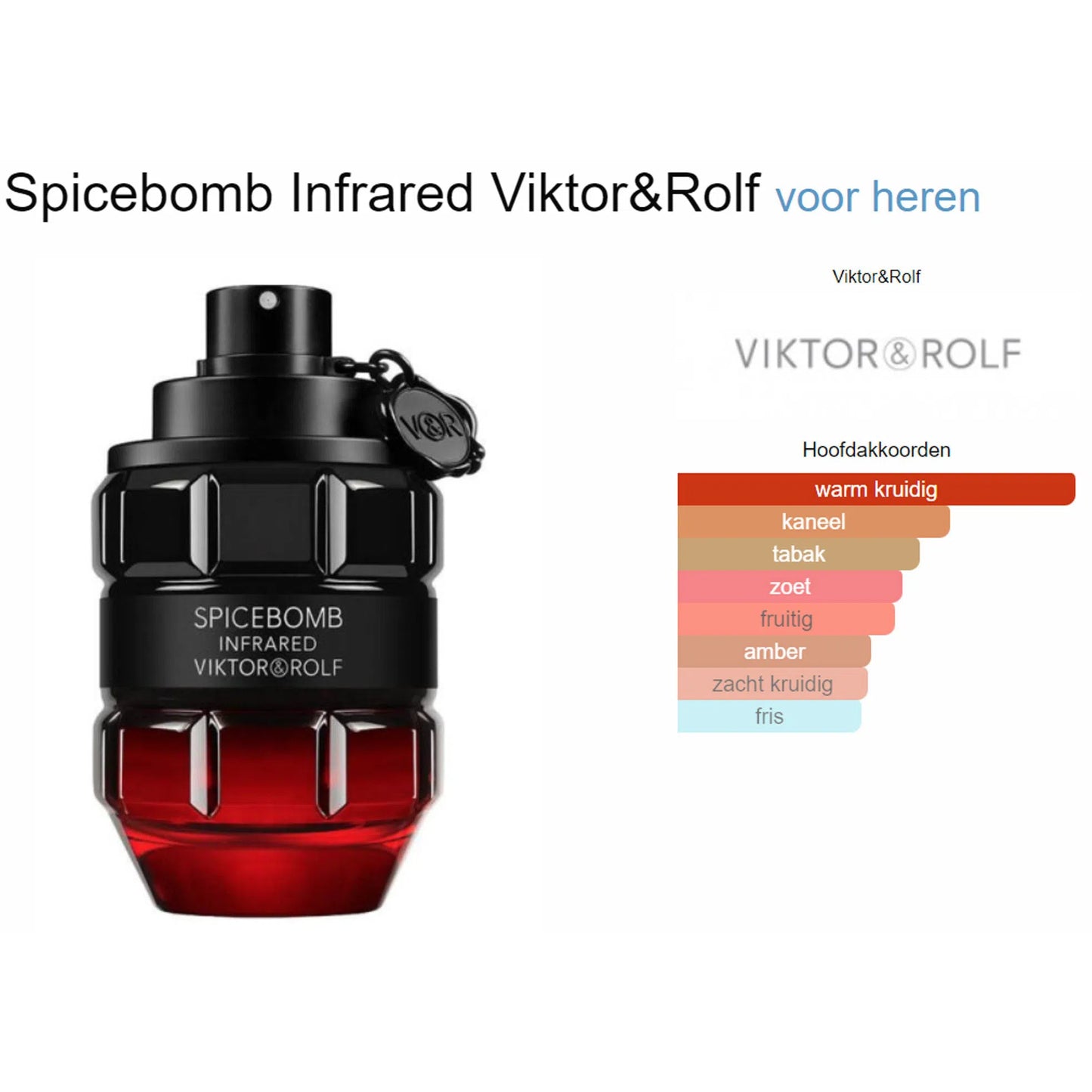 Fragrantica Parfum Tester Viktor & Rolf Viktor & Rolf Spicebomb Infrared Eau de Toilette voor Heren Eau de Toilette | Parfumstaaltjes