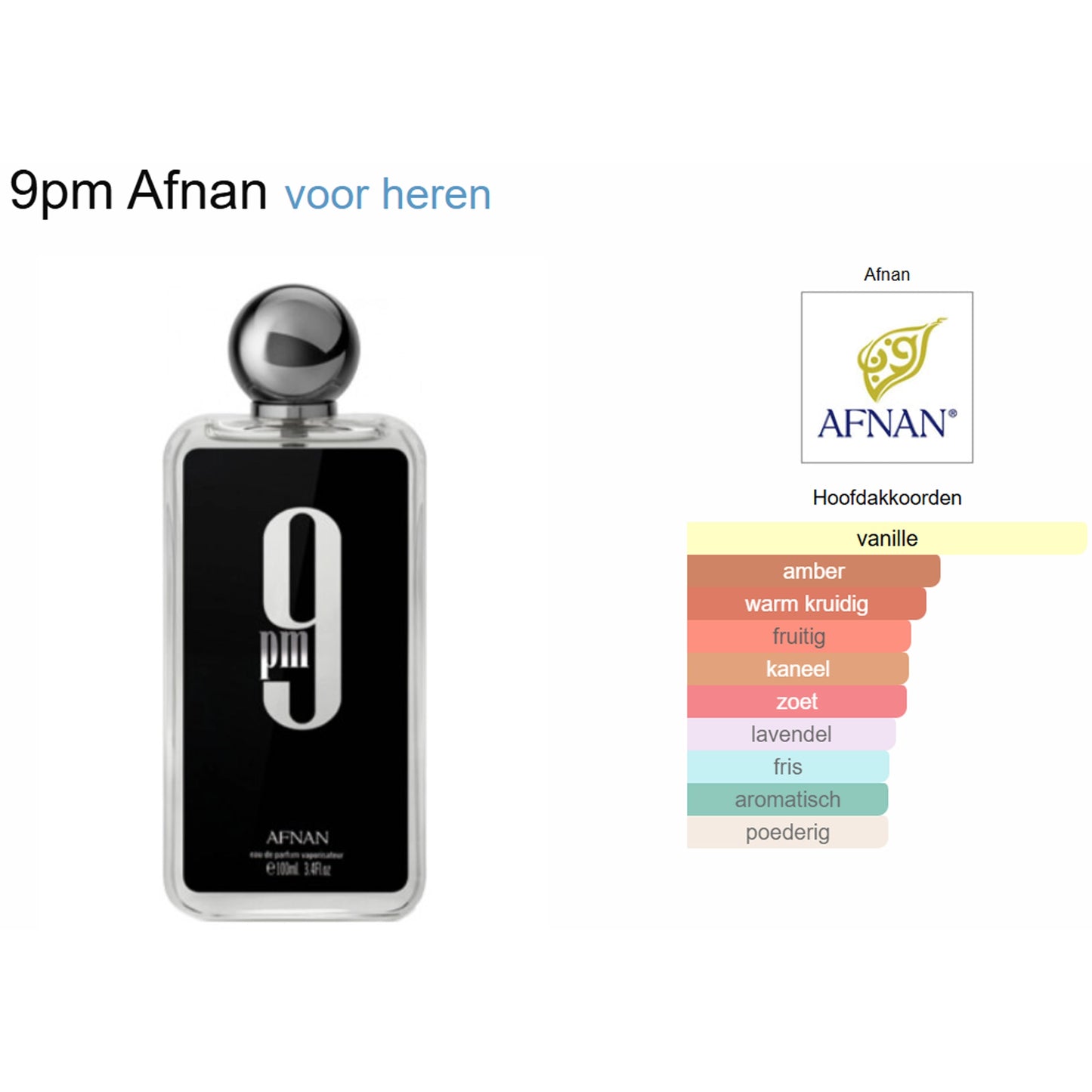 Afnan 9 pm Eau de Parfum voor Heren