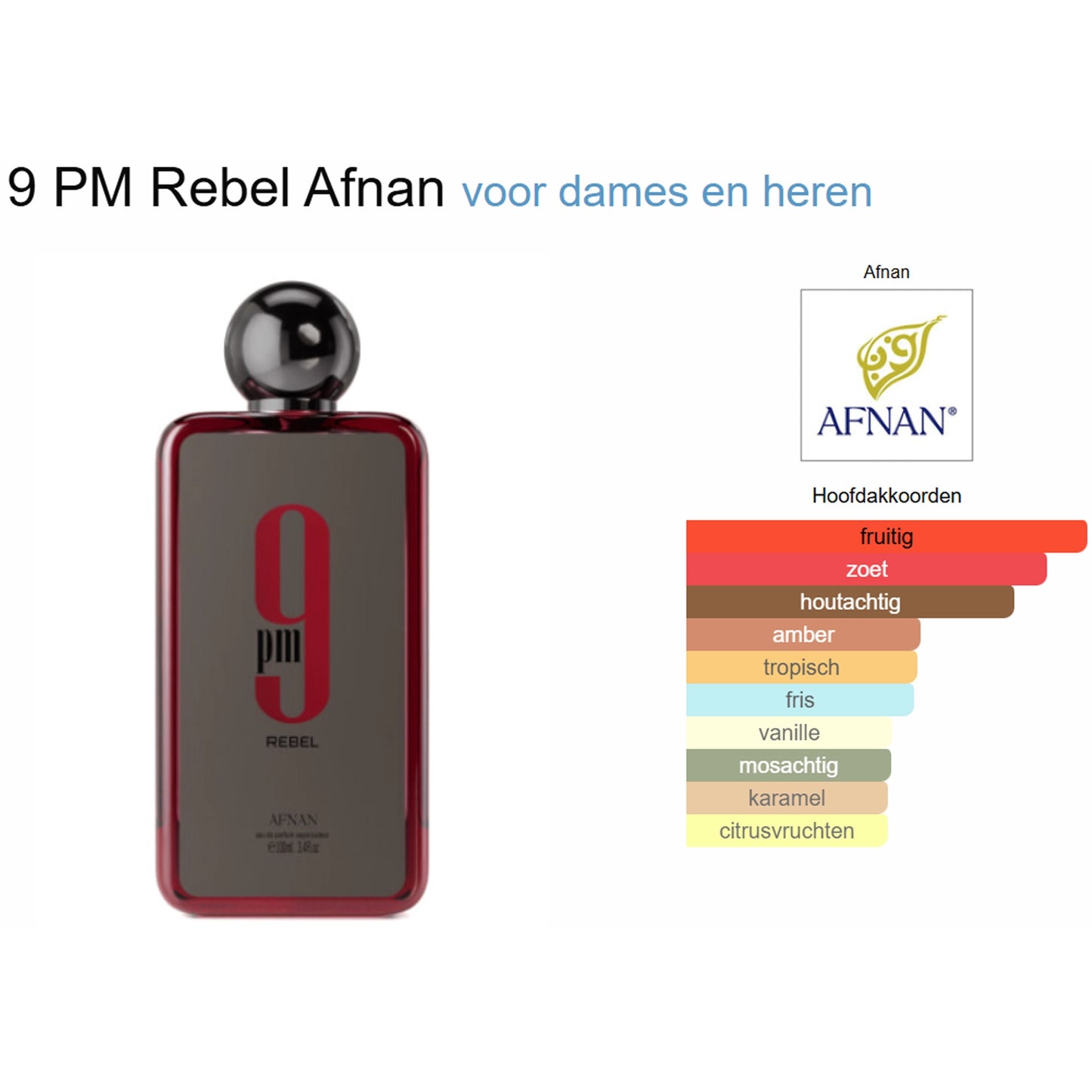 Afnan 9 pm Rebel Eau de Parfum voor Heren