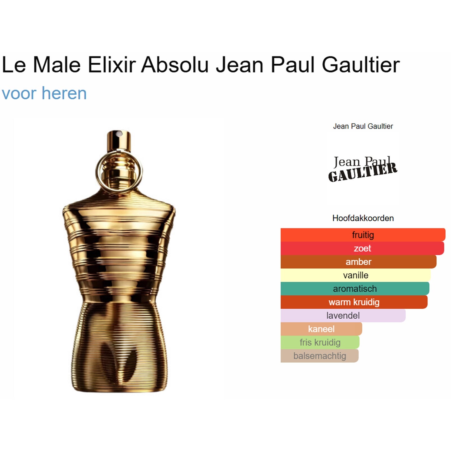 Jean Paul Gaultier Le Male Elixir Absolu voor Heren