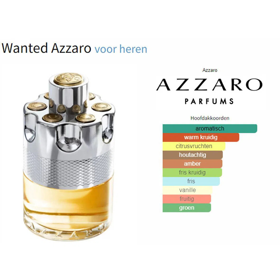 Fragrantica Parfum Tester Azzaro Azzaro Wanted Eau de Toilette voor Heren Eau de Toilette | Parfumstaaltjes