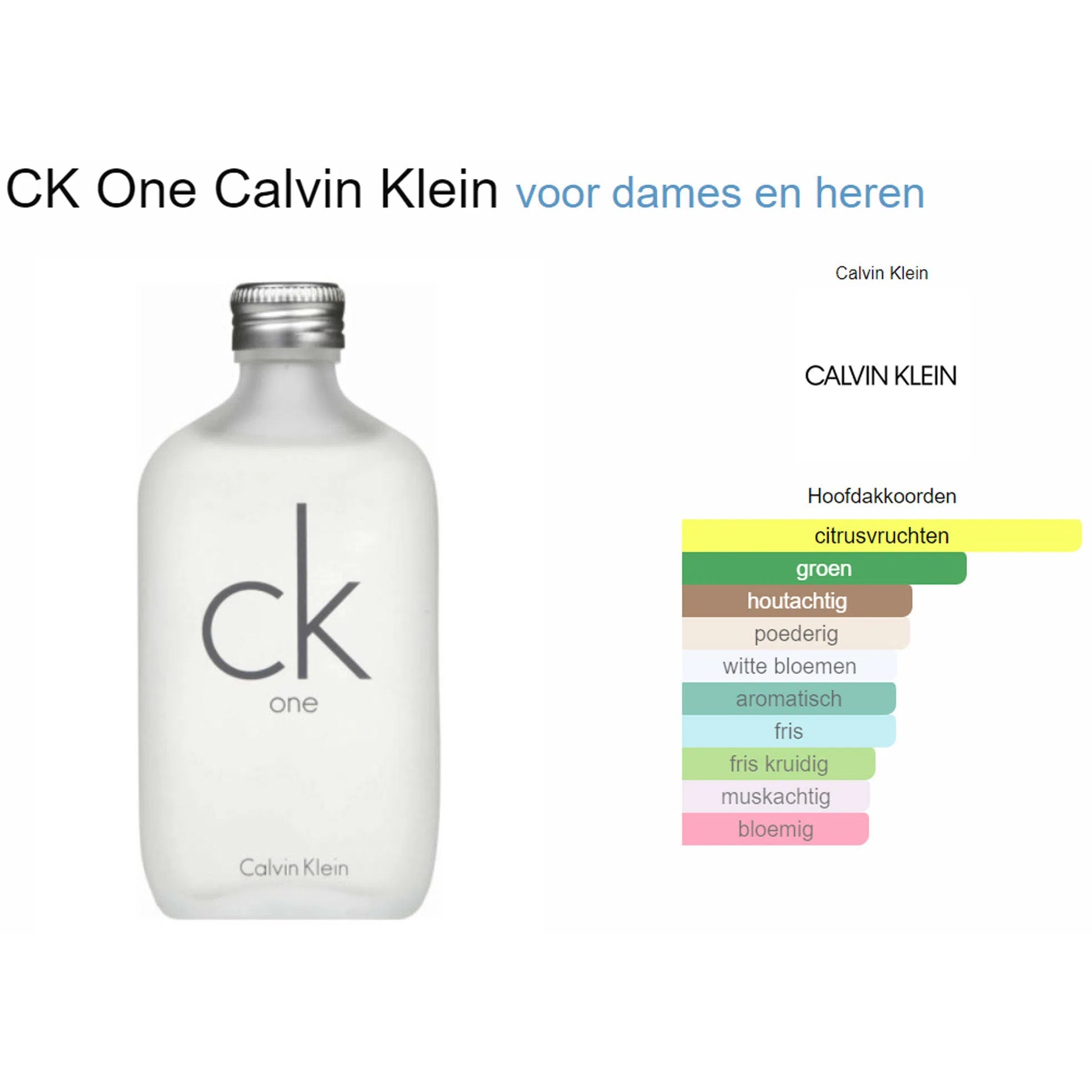 Calvin Klein CK One | Buy Perfume Samples | Parfumstaaltjes.be