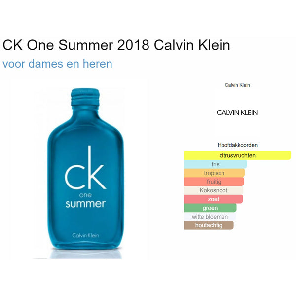 Calvin Klein CK One Summer 2018 Sample | Parfumstaaltjes.be