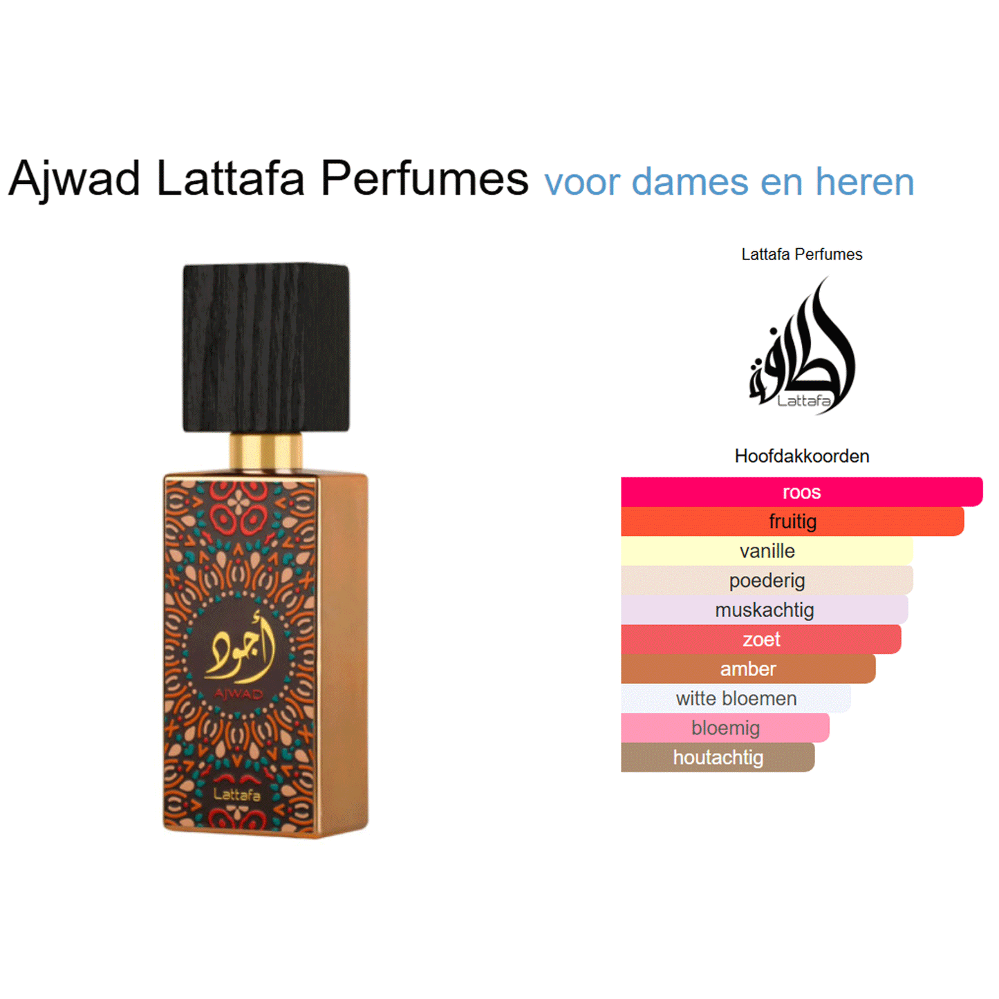 Fragrantica Parfum Tester Lattafa Lattafa Ajwad Eau de Parfum voor Dames en Heren Eau de Parfum | Parfumstaaltjes