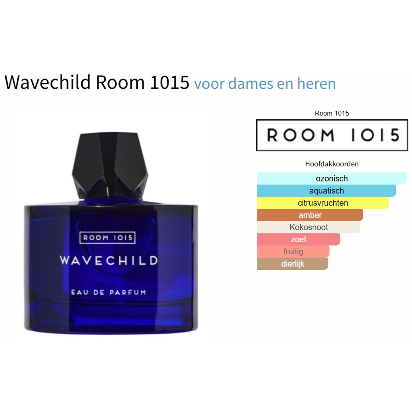 Fragrantica Parfum Tester Room 1015 Room 1015 Wavechild Eau de Parfum voor Dames en Heren Eau de Parfum | Parfumstaaltjes