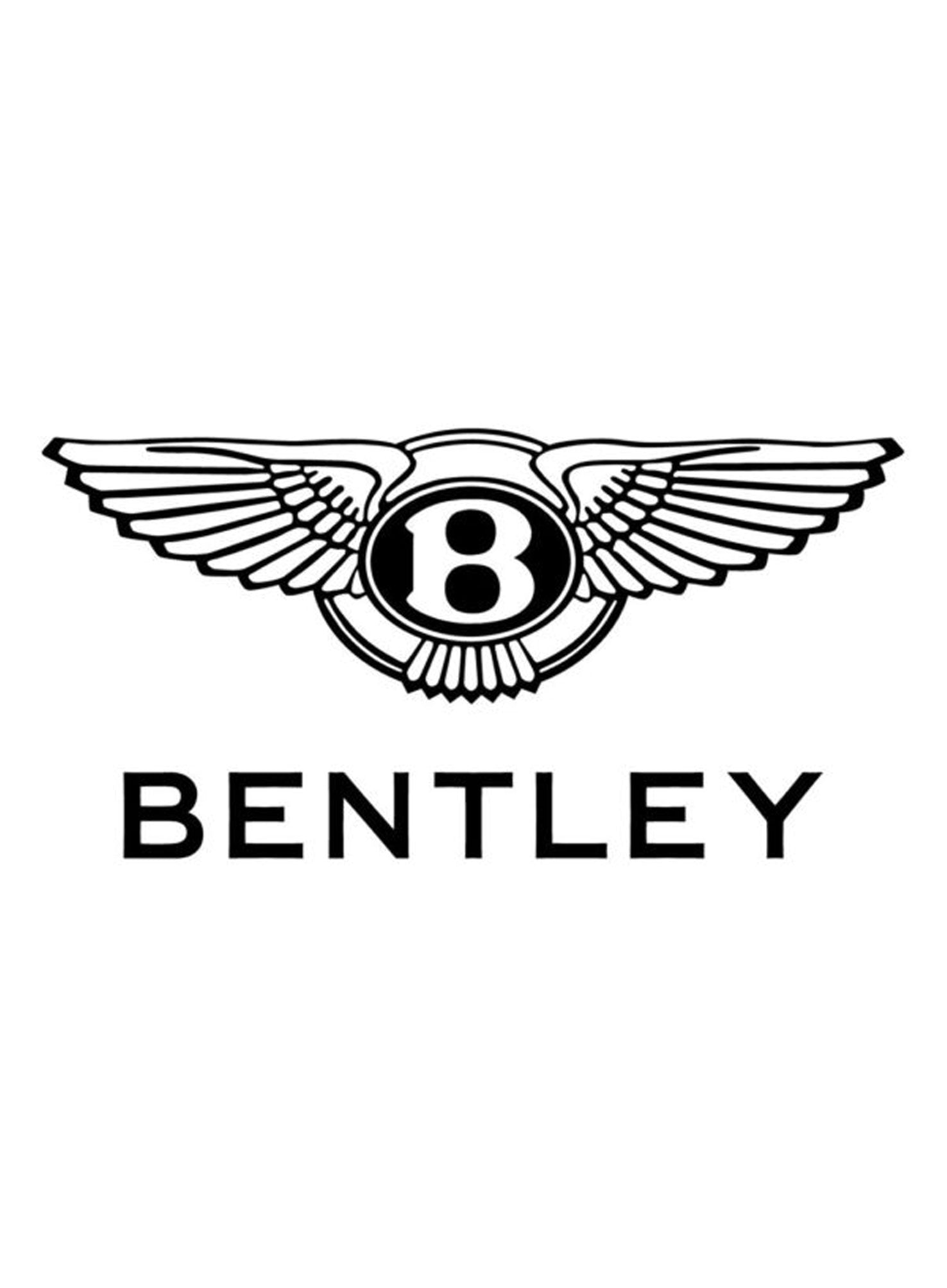 Het logo van “Bentley" Parfums in een opvallende zwarte hoofdletters onder het Bentley Logo met de “B” en 2 vleugels op een helderwitte achtergrond, die doet denken aan de elegante eenvoud van een parfumsample.