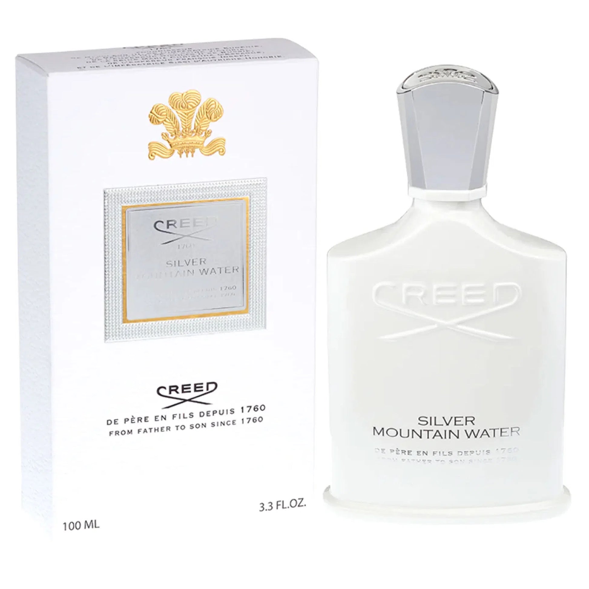 Parfum Staaltje Fles en Doos Creed Creed Silver Mountain Water Eau de Parfum voor Dames en Heren Eau de Parfum | Parfumstaaltjes