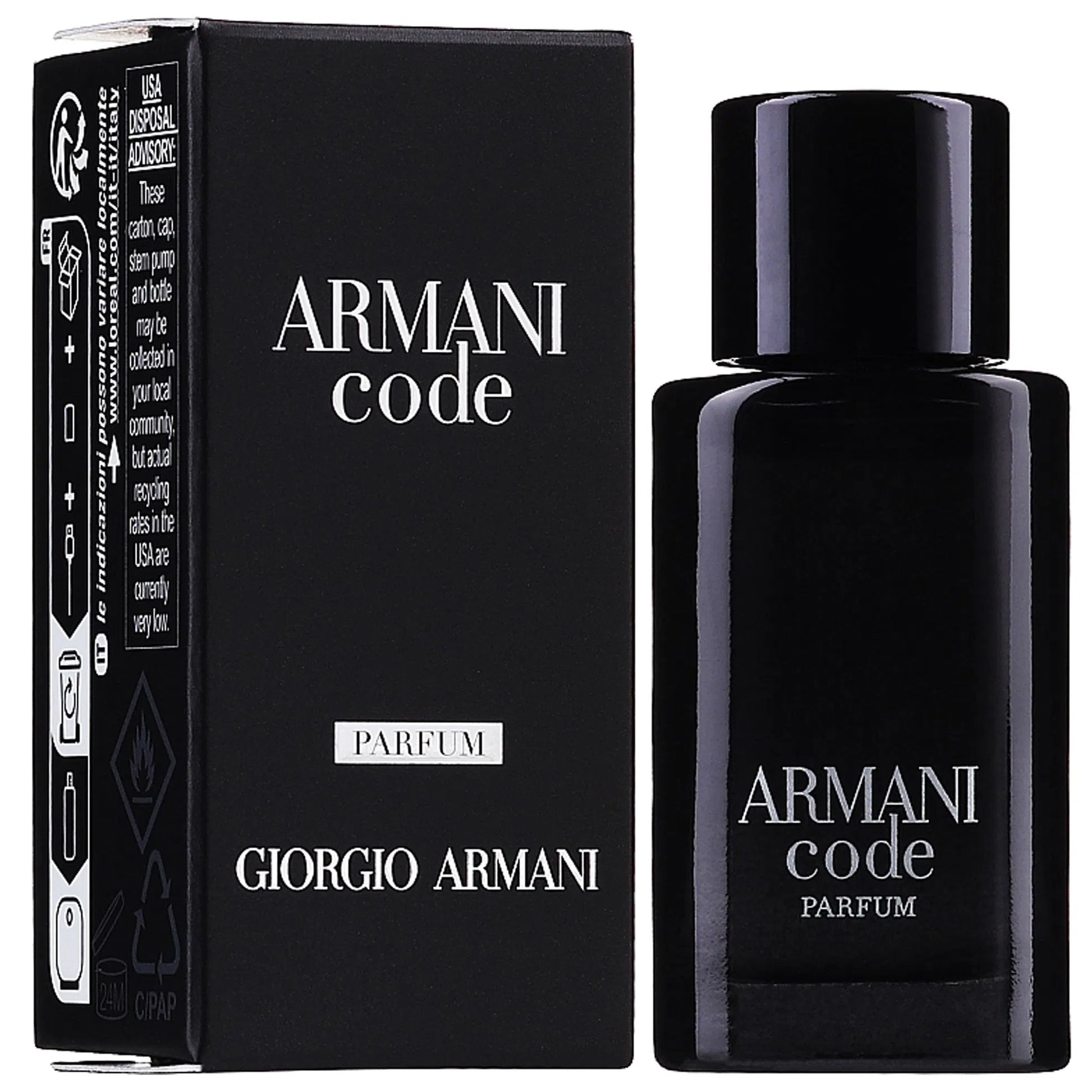 Parfum Staaltje Fles en Doos Armani Giorgio Armani Code Parfum Parfum voor Heren Parfum | Parfumstaaltjes