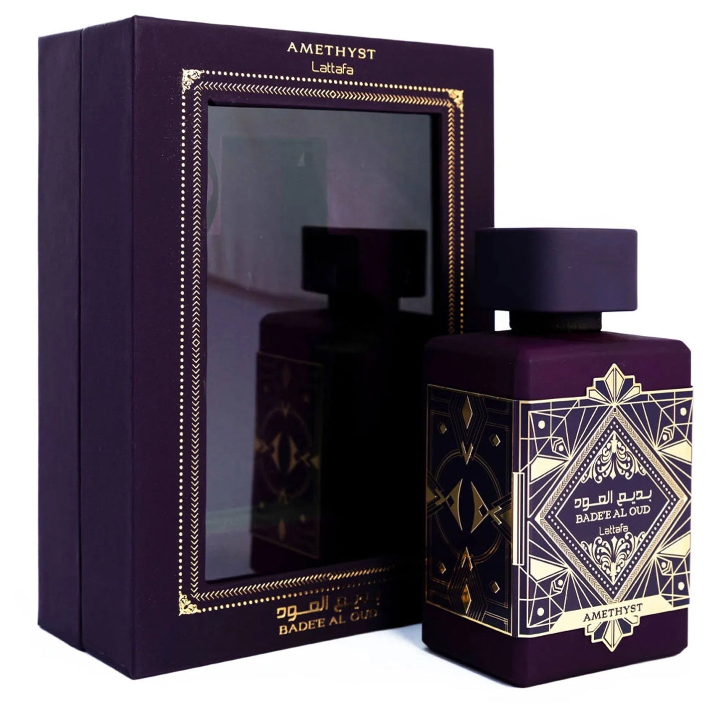 Parfum Staaltje Fles en Doos Lattafa Lattafa Badee Al Oud Amethyst Eau de Parfum voor Dames en Heren Eau de Parfum | Parfumstaaltjes