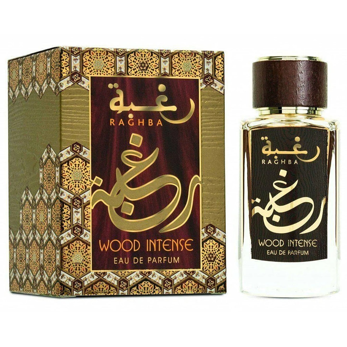 Parfum Staaltje Fles en Doos Lattafa Lattafa Raghba Wood Intense Eau de Parfum voor Heren Eau de Parfum | Parfumstaaltjes