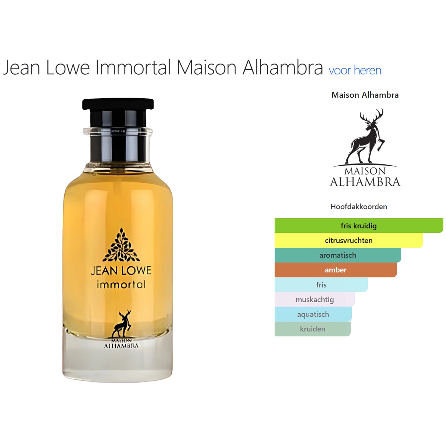 Maison Alhambra Jean Lowe Immortal Eau de Parfum voor Dames en Heren