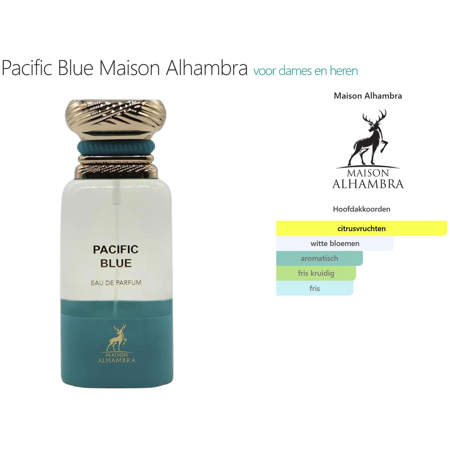 Maison Alhambra T Pacific Blue Eau de Parfum voor Dames en Heren