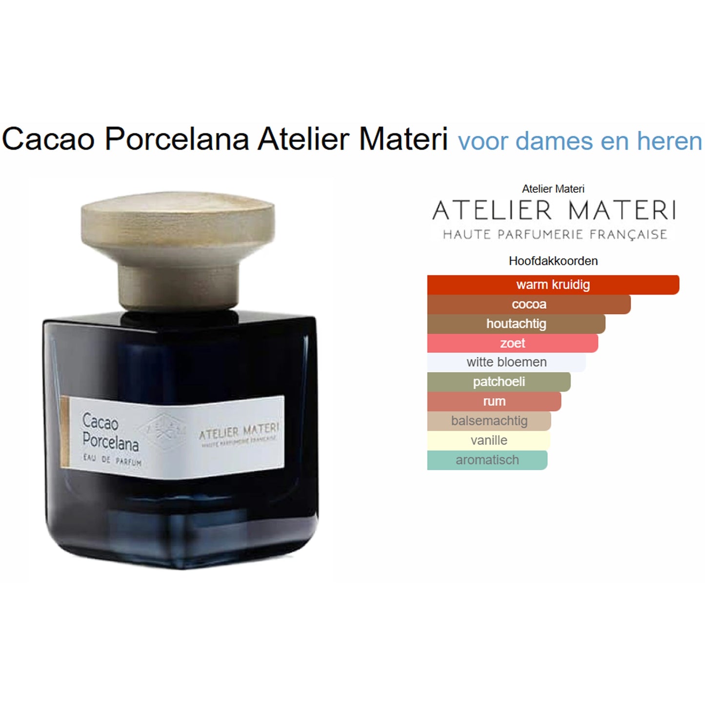 Atelier Materi Cacao Porcelana Eau de Parfum voor Dames en Heren