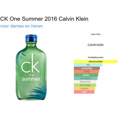 Calvin Klein CK One Summer 2016 Eau de Toilette voor Dames en Heren