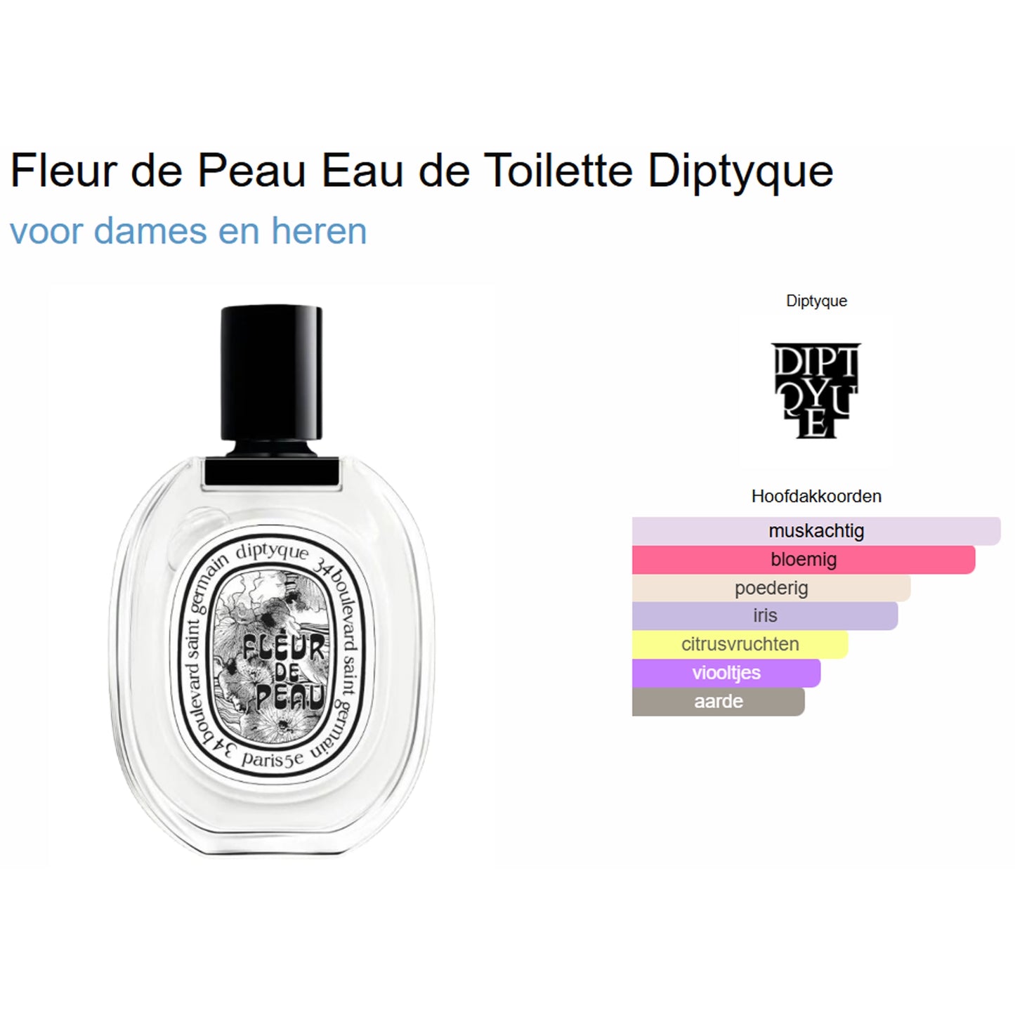 Diptyque Fleur de Peau Eau de Toilette voor Dames en Heren
