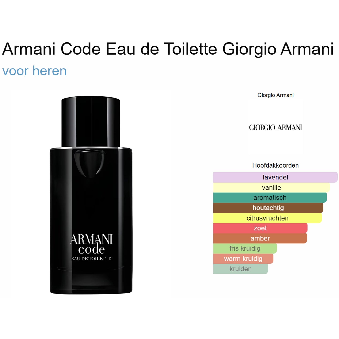 Giorgio Armani Code Eau de Toilette pour Homme