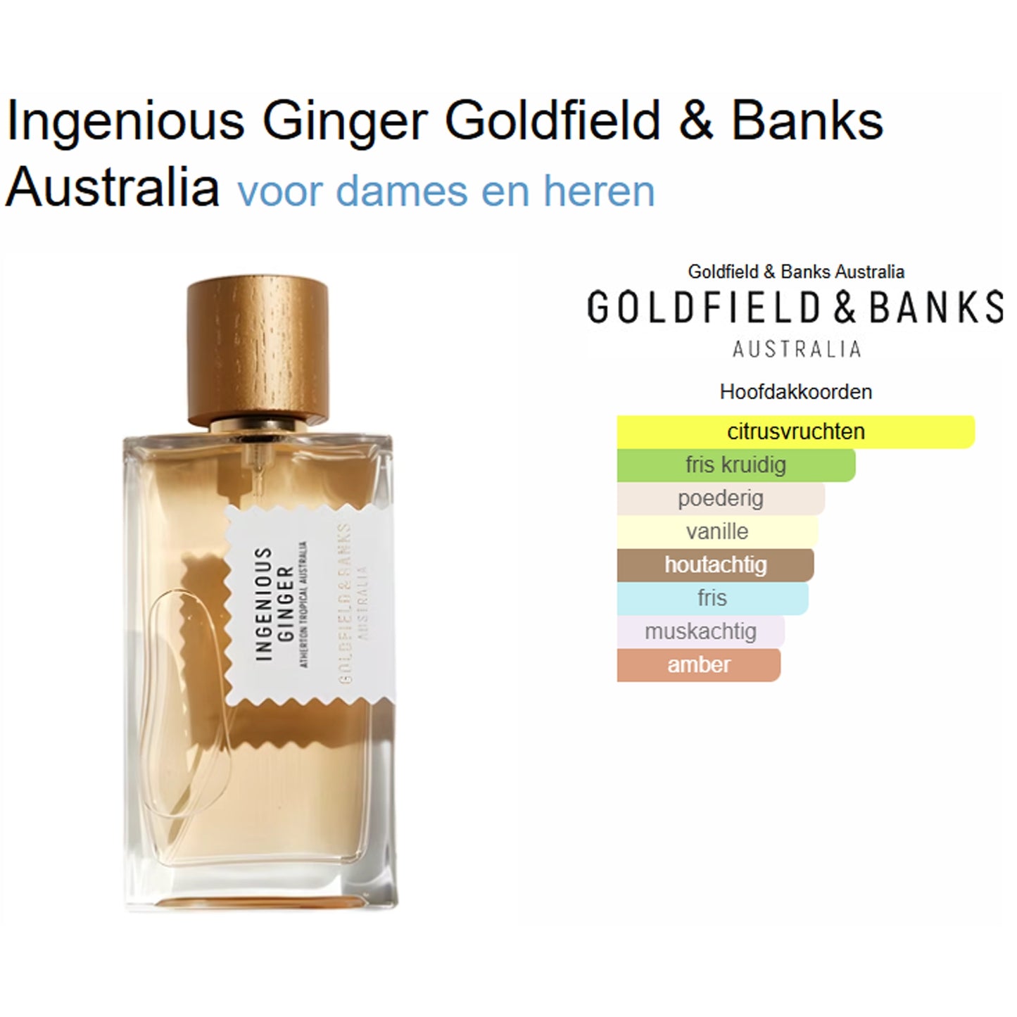 Goldfield And Banks Ingenious Ginger Eau de Parfum for Women and Men 
