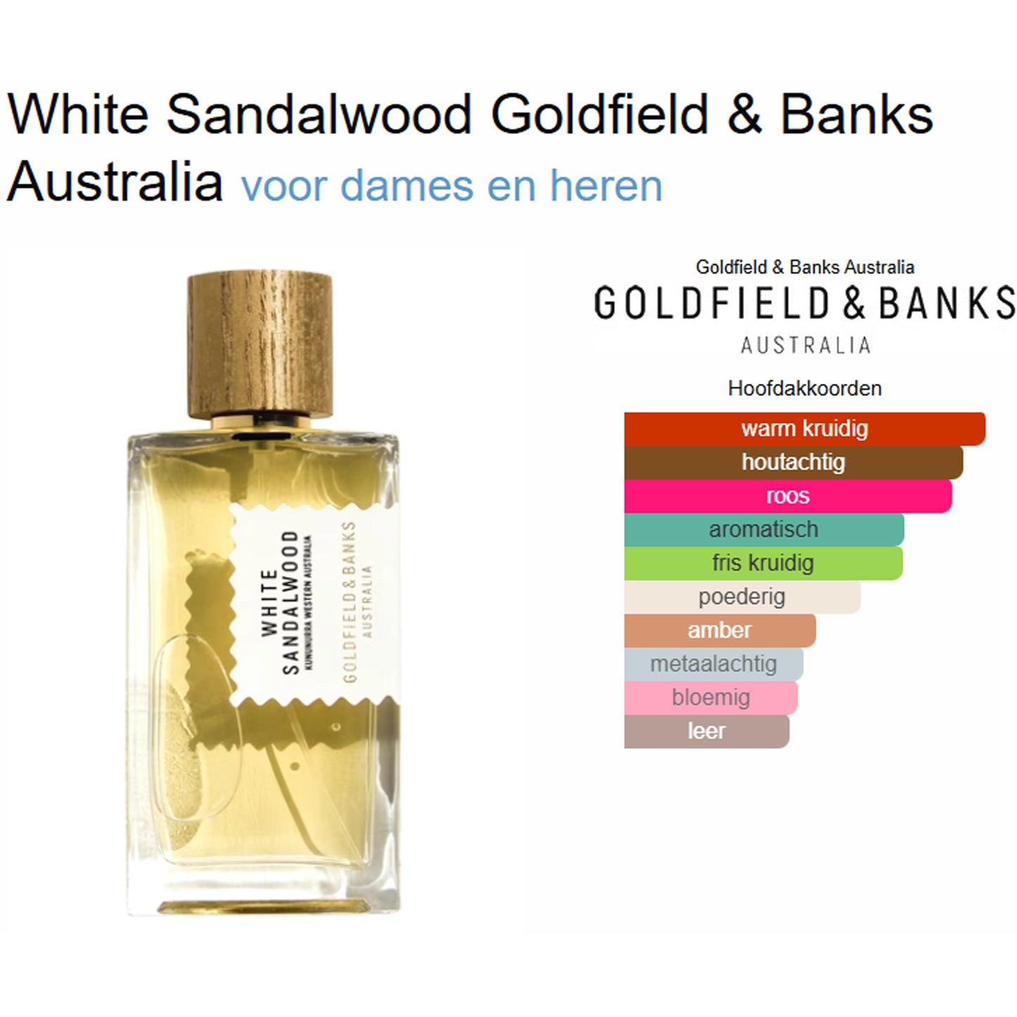 Goldfield And Banks White Sandelwood Eau de Parfum voor Dames en Heren