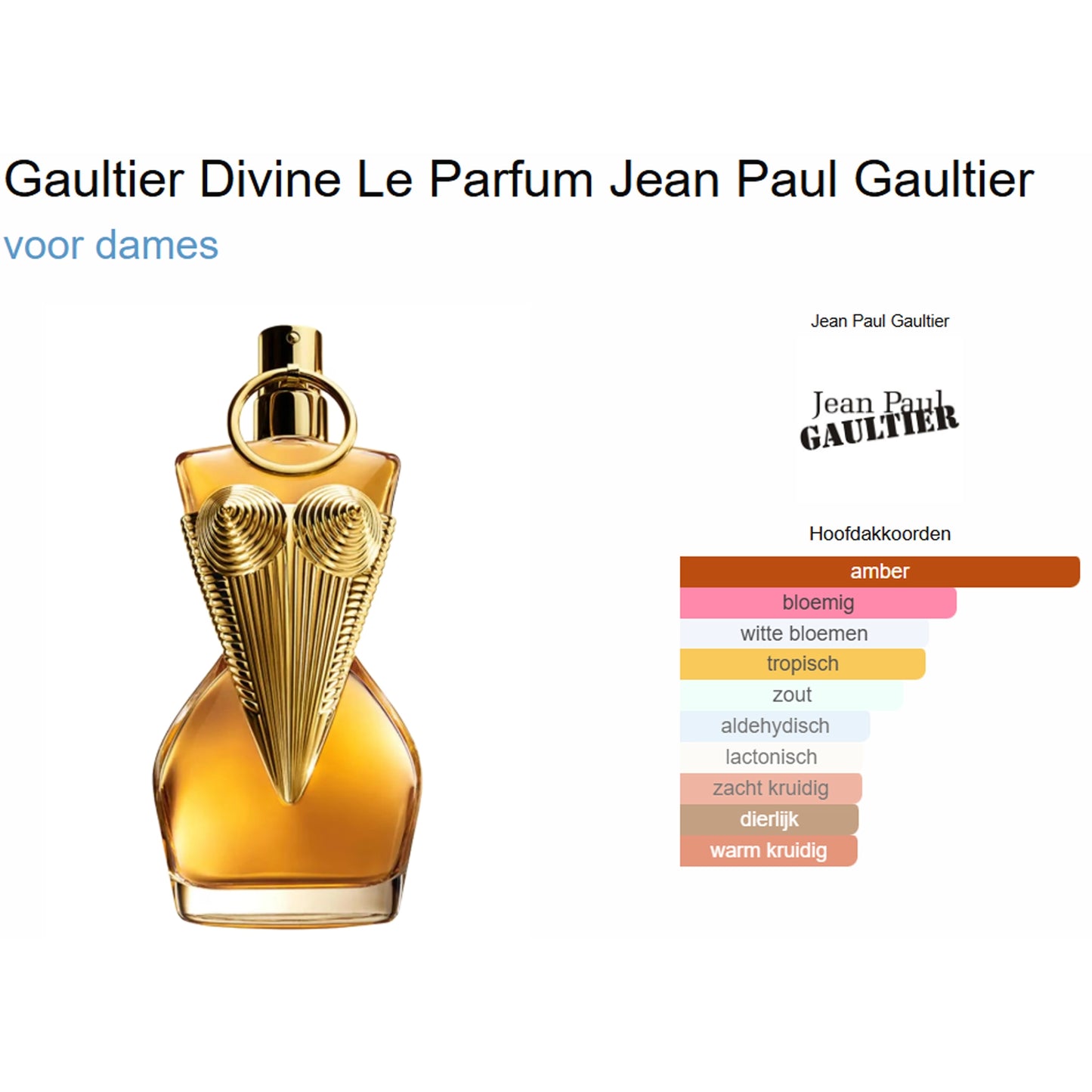 Jean Paul Gaultier Gaultier Divine Le Parfum Eau de Parfum Intense voor Dames