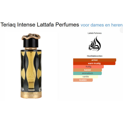 Lattafa Teriaq Intense Eau de Parfum voor Dames en Heren