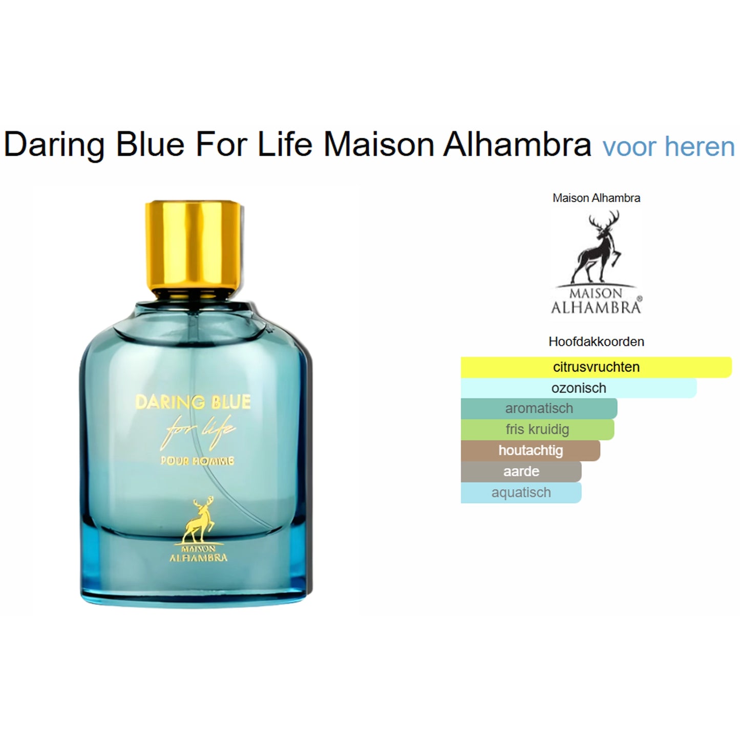 Maison Alhambra Daring Blue For Life Eau de Parfum voor Heren