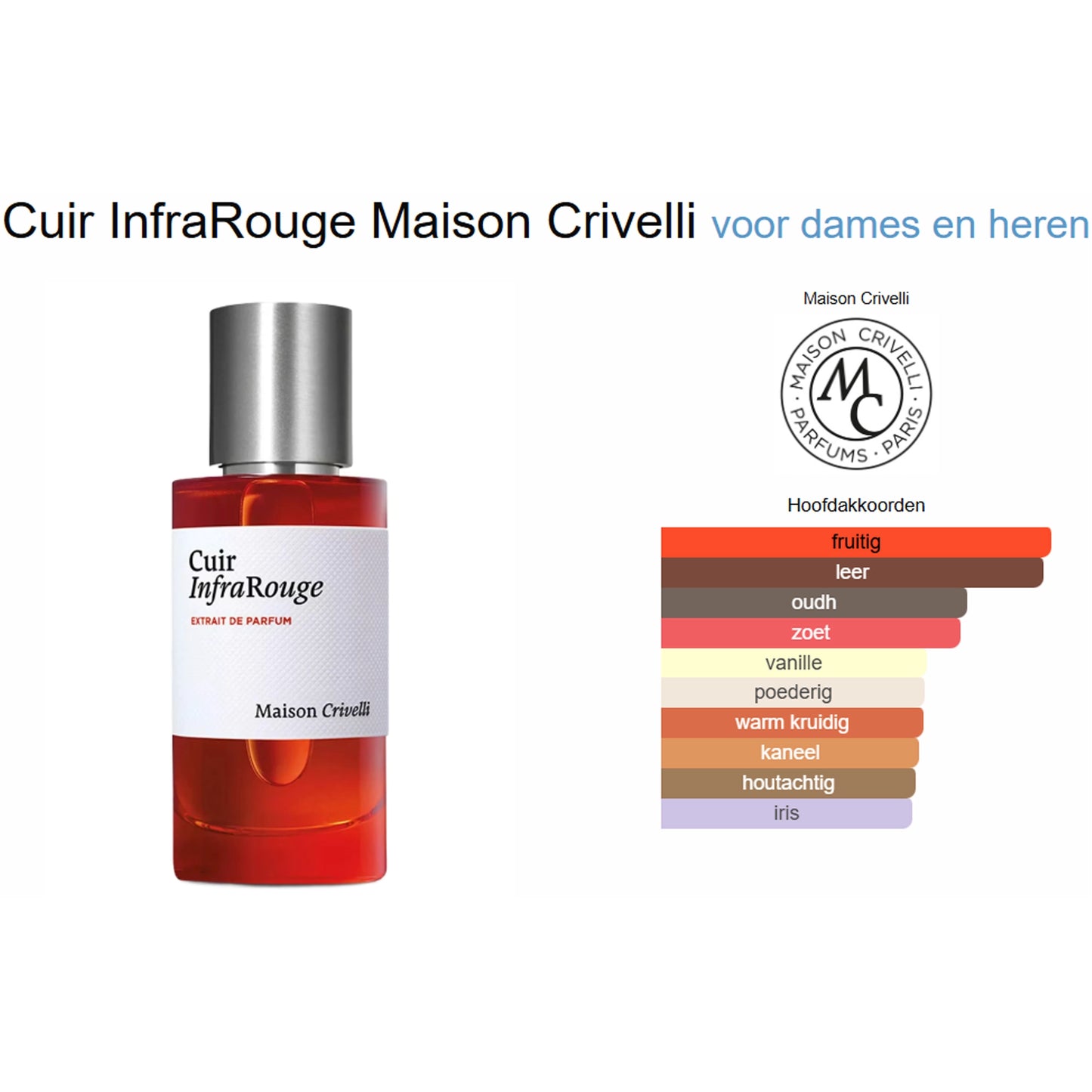 Maison Crivelli Cuir Infrarouge Extrait de Parfum voor Dames en Heren