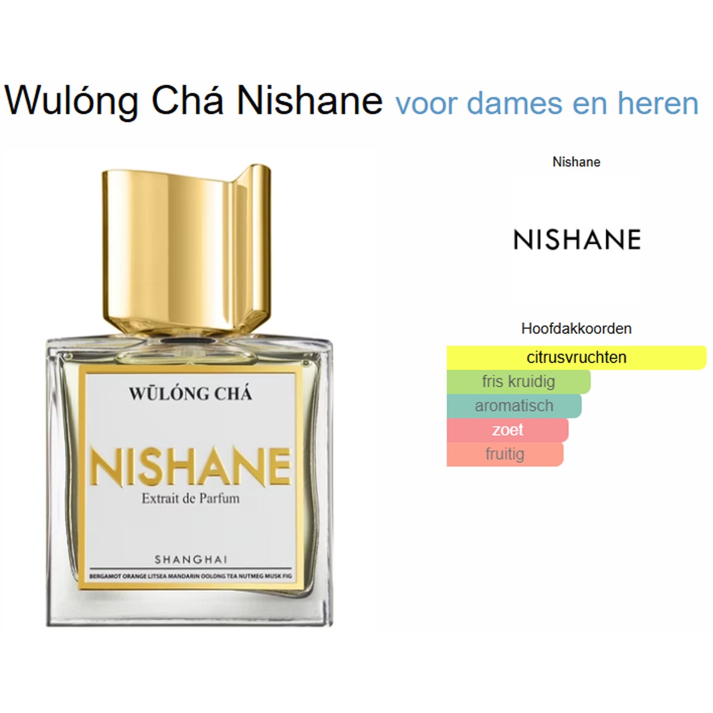 Nishane Wulóng Chá Extrait de Parfum voor Dames en Heren