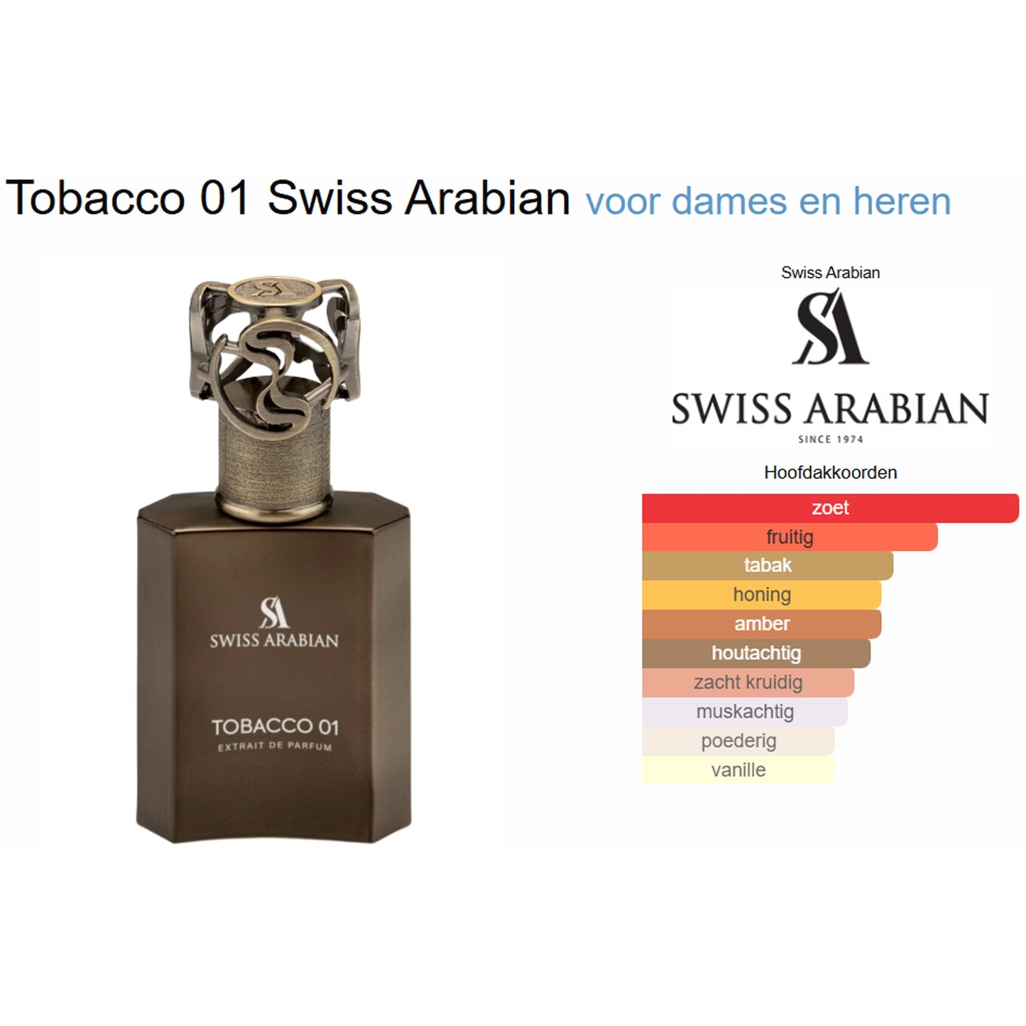 Swiss Arabian Tobacco 01 Extrait de Parfum voor Heren