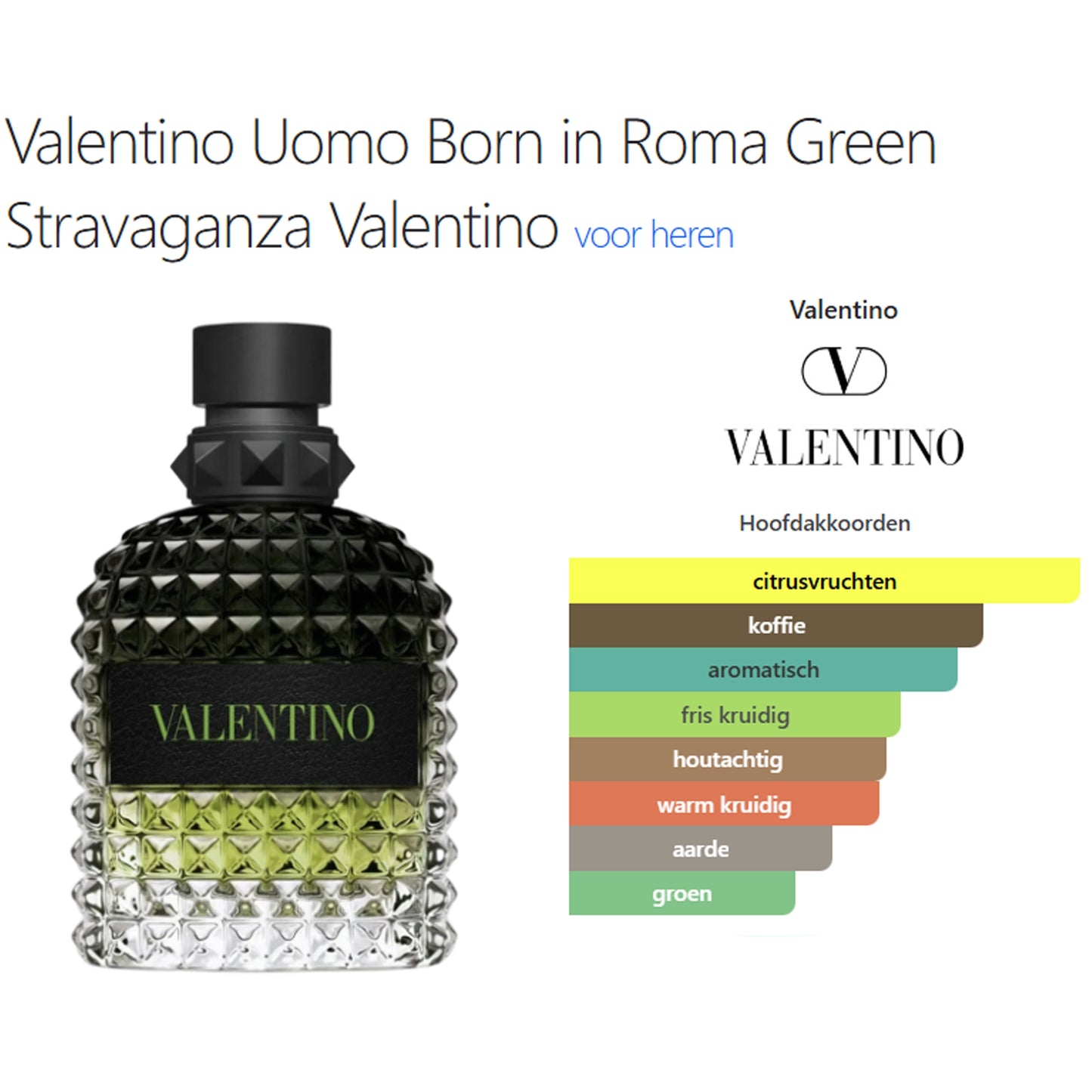 Valentino Uomo Born in Roma Green Stravaganza Eau de Parfum voor Heren