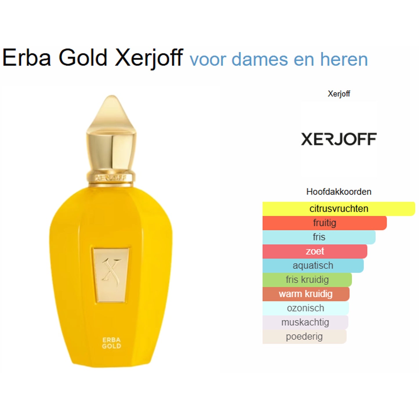 Xerjoff Erba Gold Eau de Parfum voor Dames en Heren