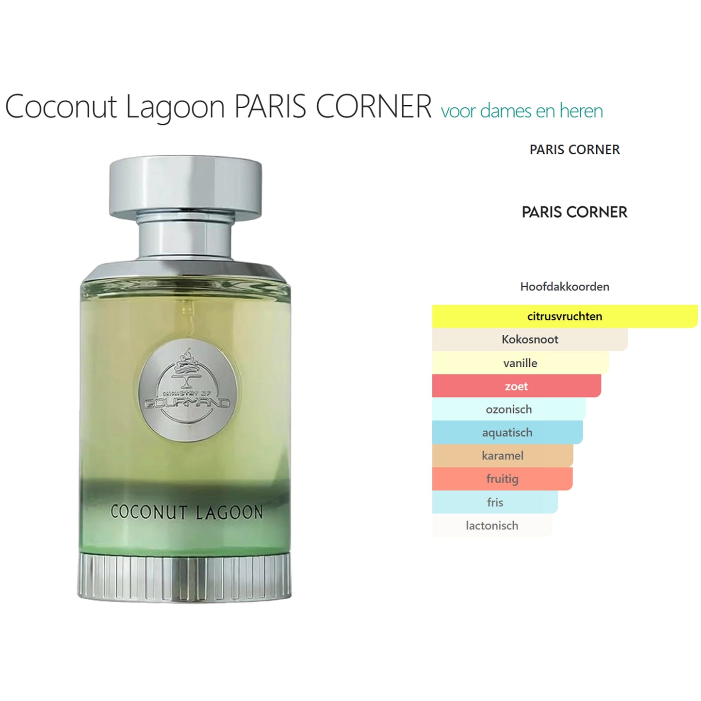 Paris Corner Coconut Lagoon Eau de Parfum voor Dames en Heren