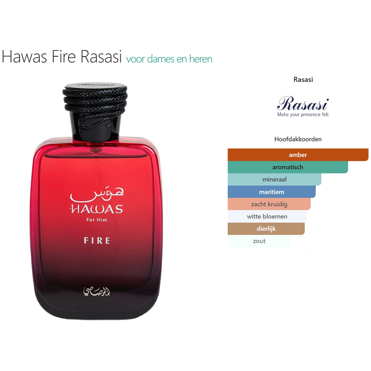 Rasasi Hawas Fire Eau de Parfum voor Dames en Heren