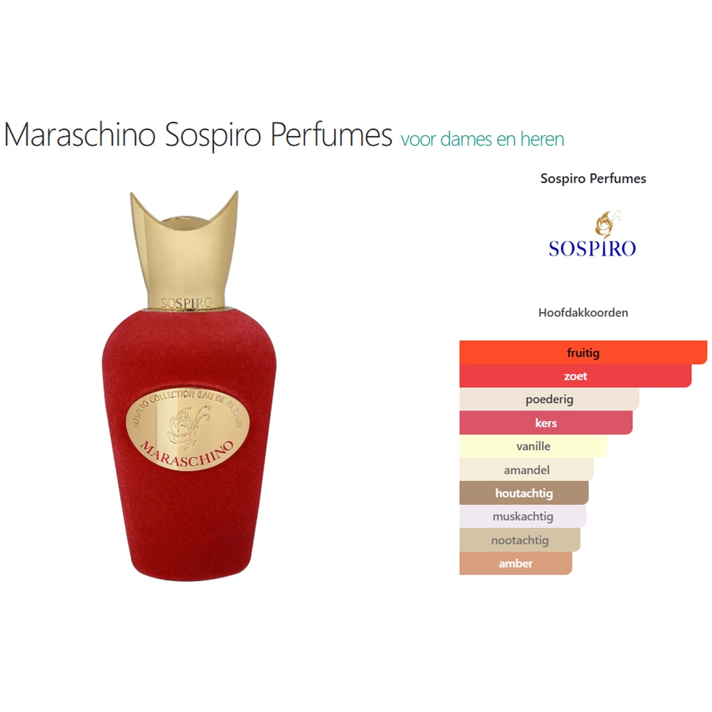 Sospiro Perfumes Maraschino Eau de Parfum voor Dames en Heren
