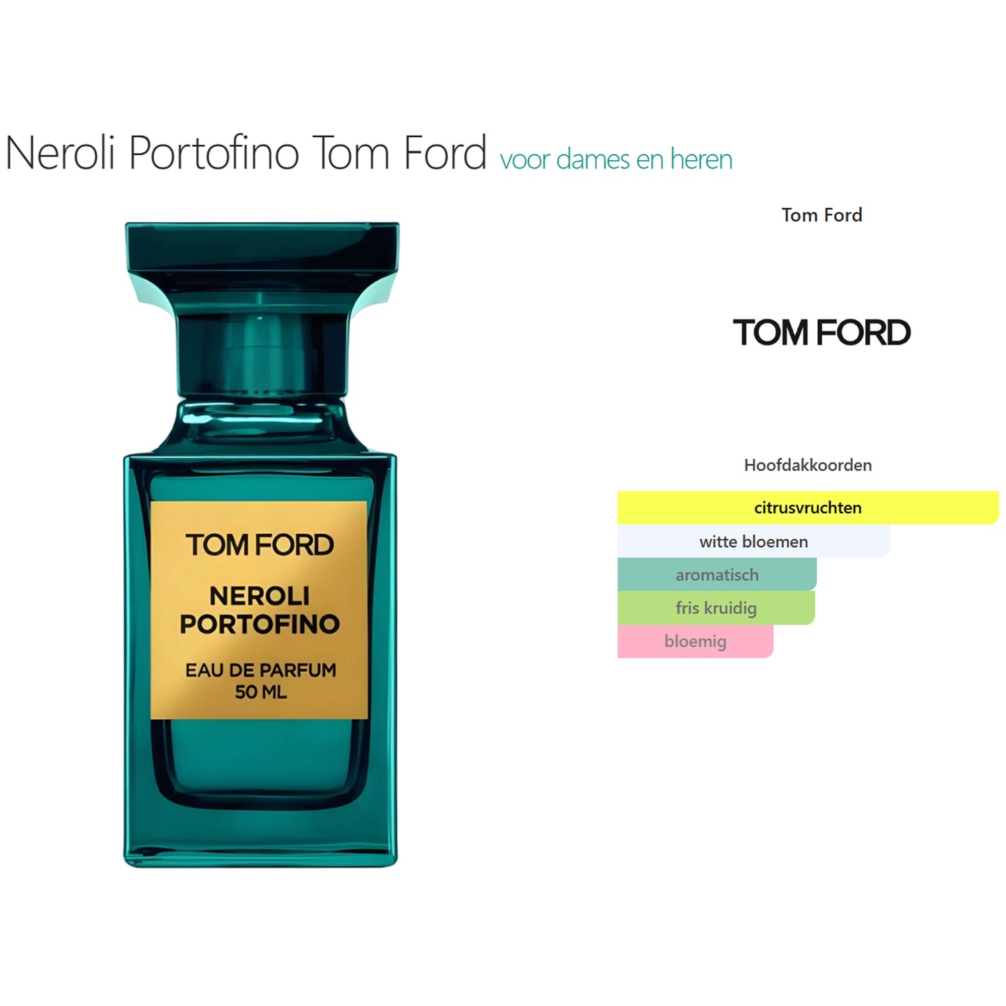 Tom Ford Neroli Portofino Eau de Parfum voor Dames en Heren