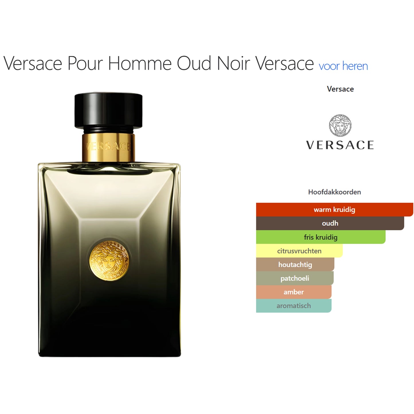 Versace Pour Homme Oud Noir Eau de Parfum voor Heren