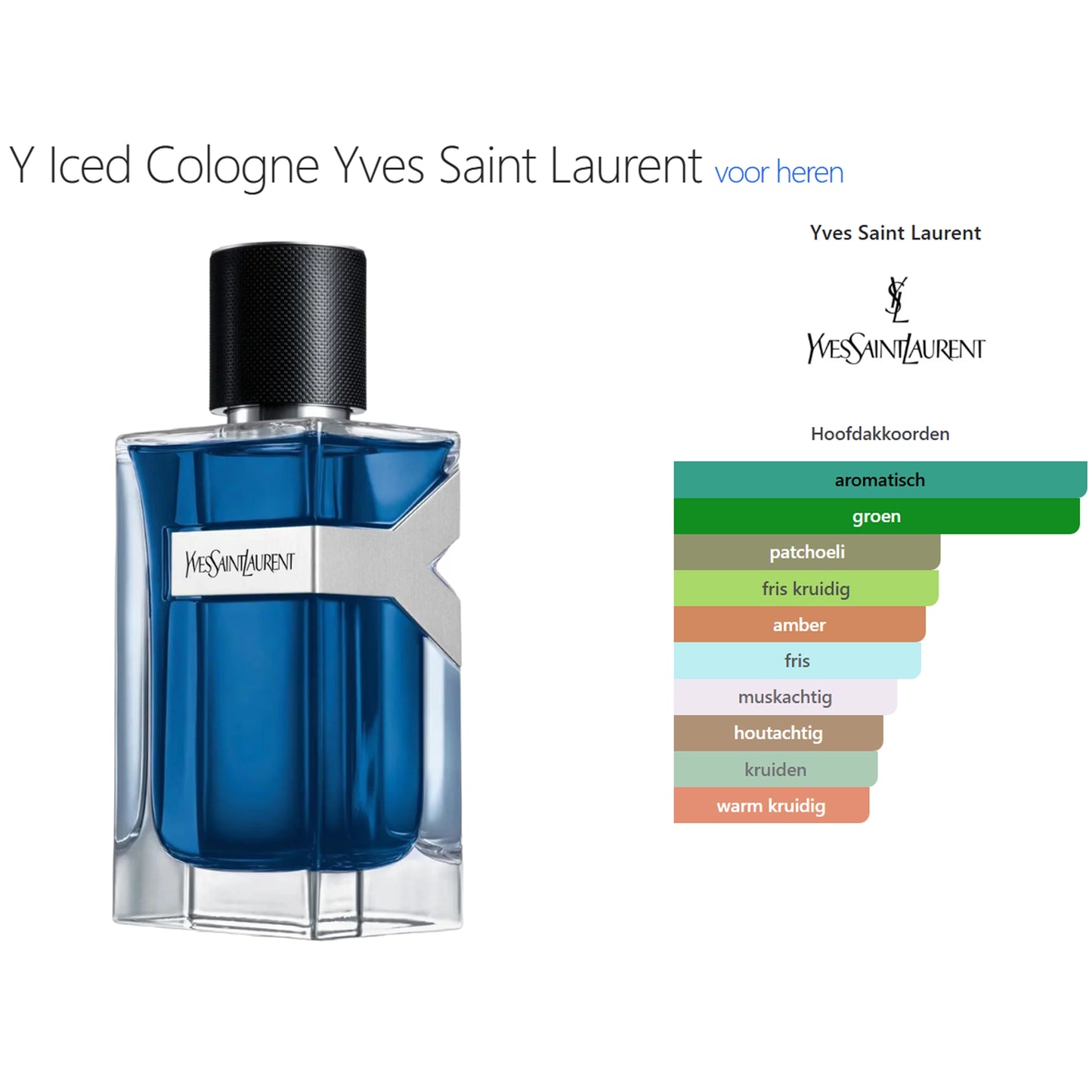Yves Saint Laurent Y Iced Cologne voor Heren