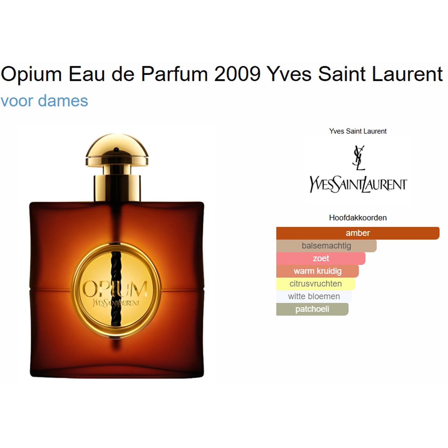 Yves Saint Laurent Opium Eau de Parfum voor Dames